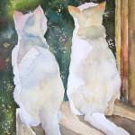 Pintura--acuarela-gatos