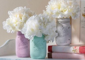 Chalk Painted Mason Jars